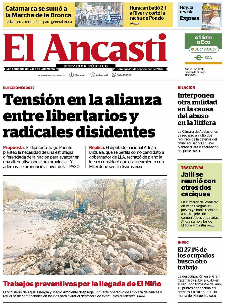 Media Panel - Developments and Systems | RADIO CLUB EVENTOS - Tapa del diario Ancasti