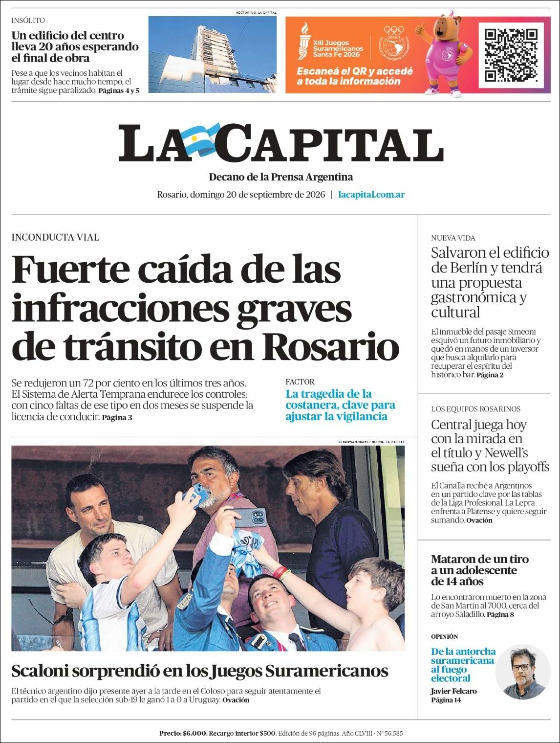 Media Panel - Developments and Systems | RADIO CLUB EVENTOS - Tapa del diario La Capital Rosario
