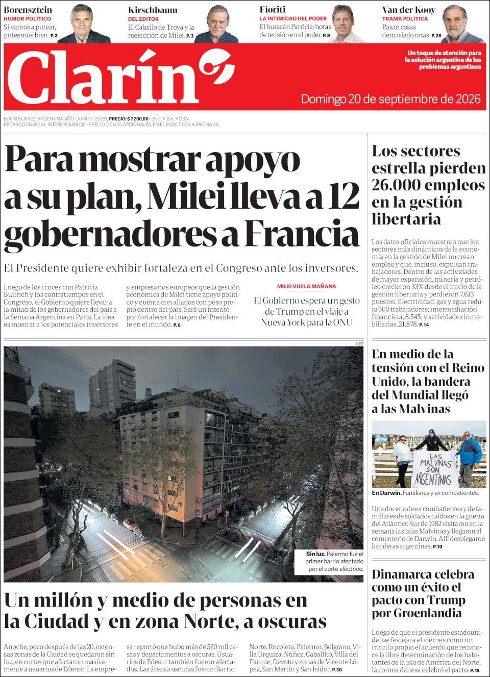 Media Panel - Developments and Systems | RADIO CLUB EVENTOS - Tapa del diario Clarin
