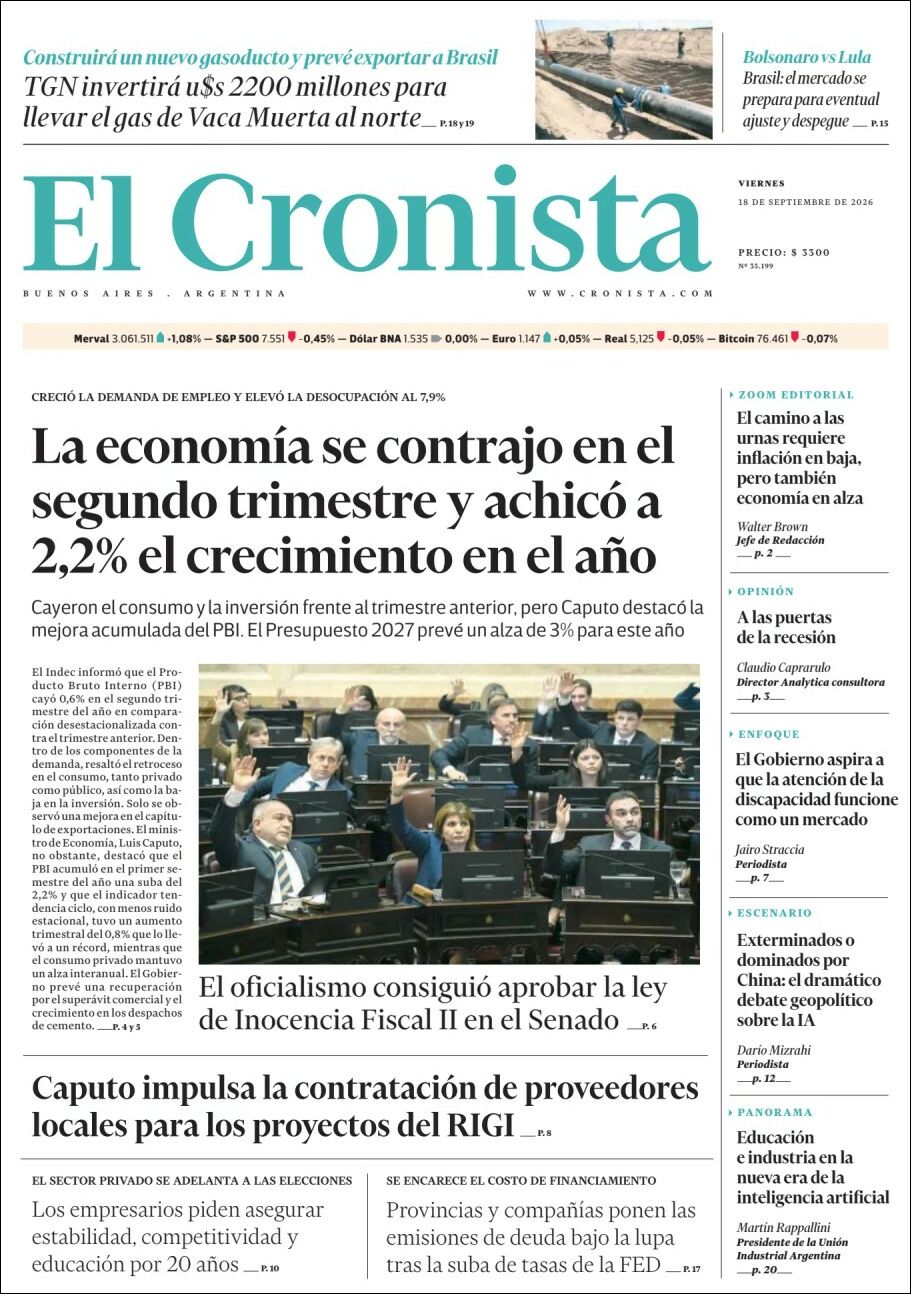 Media Panel - Developments and Systems | RADIO CLUB EVENTOS - Tapa del diario Cronista