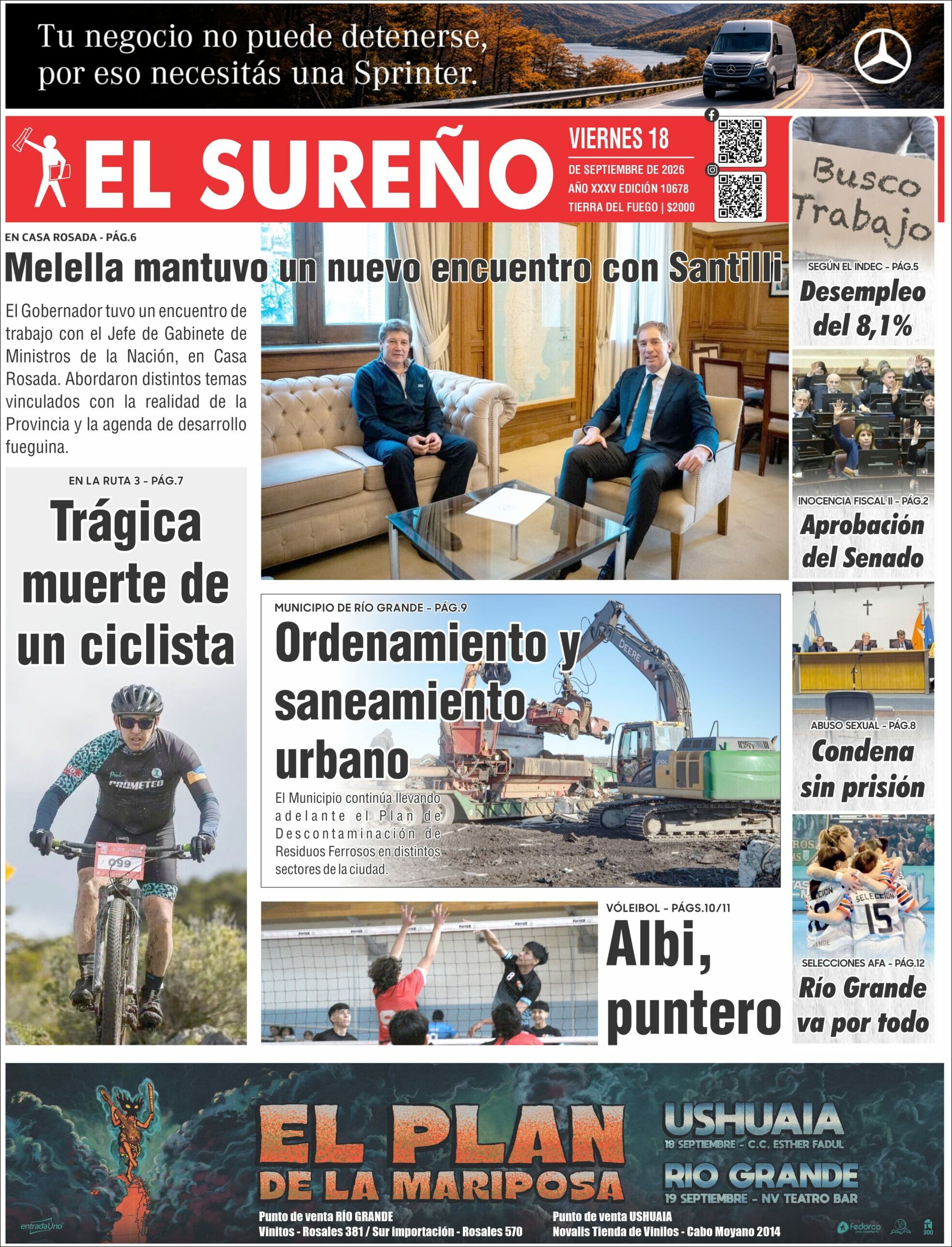 Media Panel - Developments and Systems | RADIO CLUB EVENTOS - Tapa del diario El Sureño